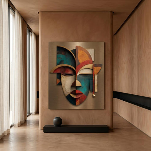 Oba Muse Aluminum Print | Modern Yoruba Royal Art | Abstract African Wall Decor | Contemporary Metallic Wall Art | Home Gift