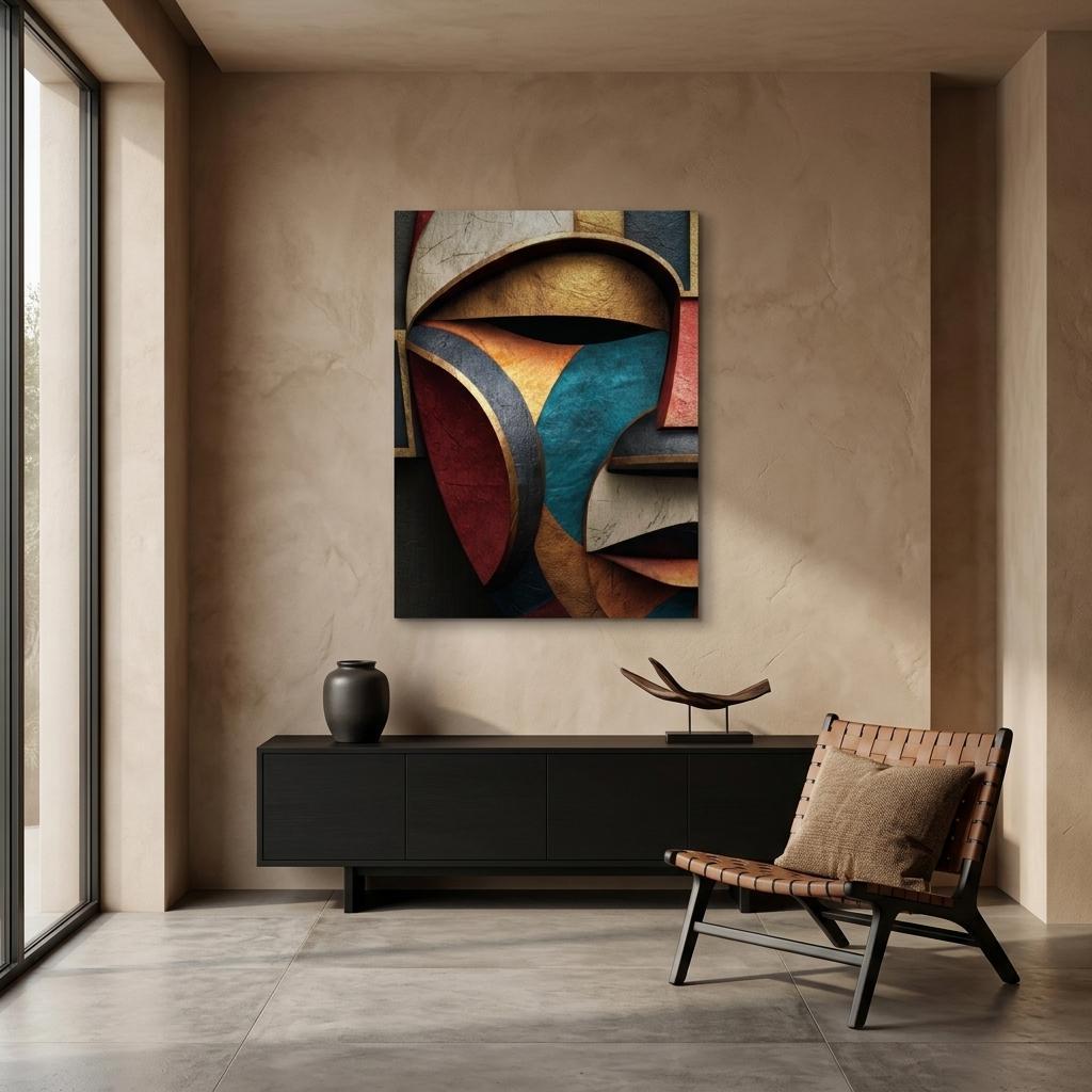 Oro Aye Yoruba Mask Aluminum Print - Modern African Art Wall Decor - Geometric Minimalist Metal Wall Art - Cultural Gift for Home Office
