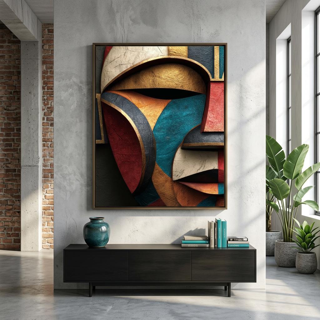 Oro Aye Yoruba Mask Aluminum Print - Modern African Art Wall Decor - Geometric Minimalist Metal Wall Art - Cultural Gift for Home Office