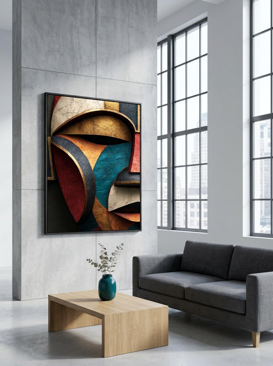 Oro Aye Yoruba Mask Aluminum Print - Modern African Art Wall Decor - Geometric Minimalist Metal Wall Art - Cultural Gift for Home Office