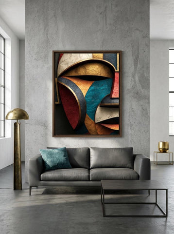 Oro Aye Yoruba Mask Aluminum Print - Modern African Art Wall Decor - Geometric Minimalist Metal Wall Art - Cultural Gift for Home Office