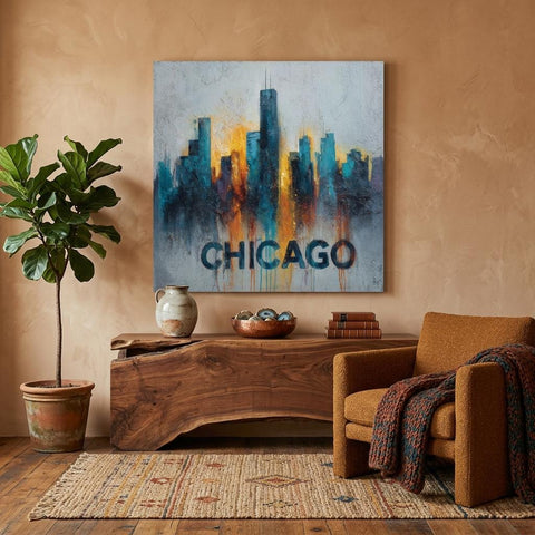 Chicago Skyline Aluminum Print | Urban Art | Metallic Finish | Modern Wall Decor | Industrial Art Gift