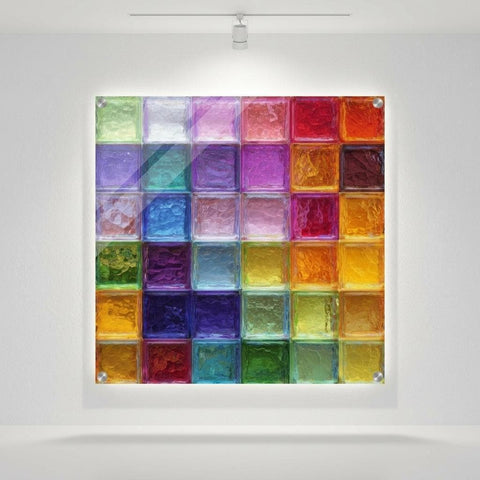 Prism Block Acrylic Print - Modern Geometric Wall Art - Vibrant Mosaic Light Decor - Contemporary Abstract Gift for Home or Office