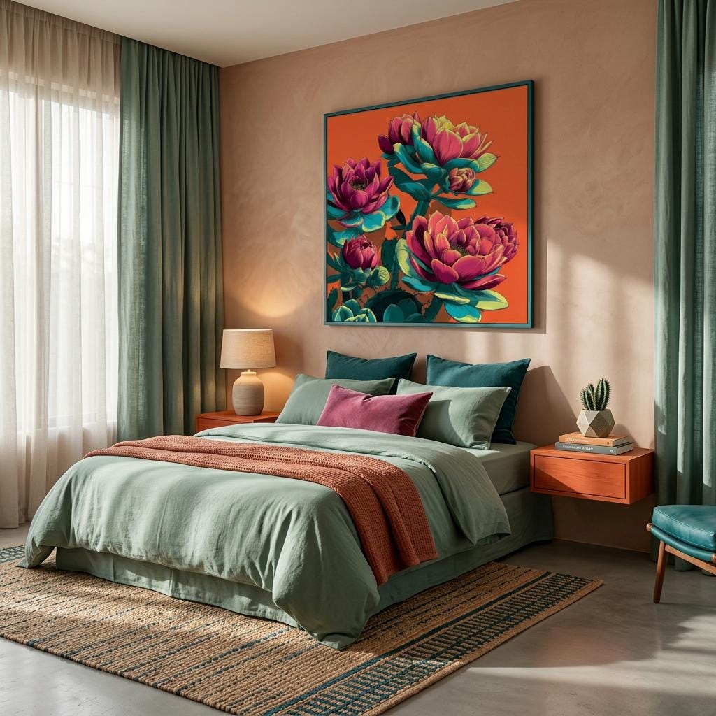 Blooming Succulent - Pop Art Succulent Aluminum Print | Vibrant Desert Bloom Wall Art | Modern Home Decor Gift