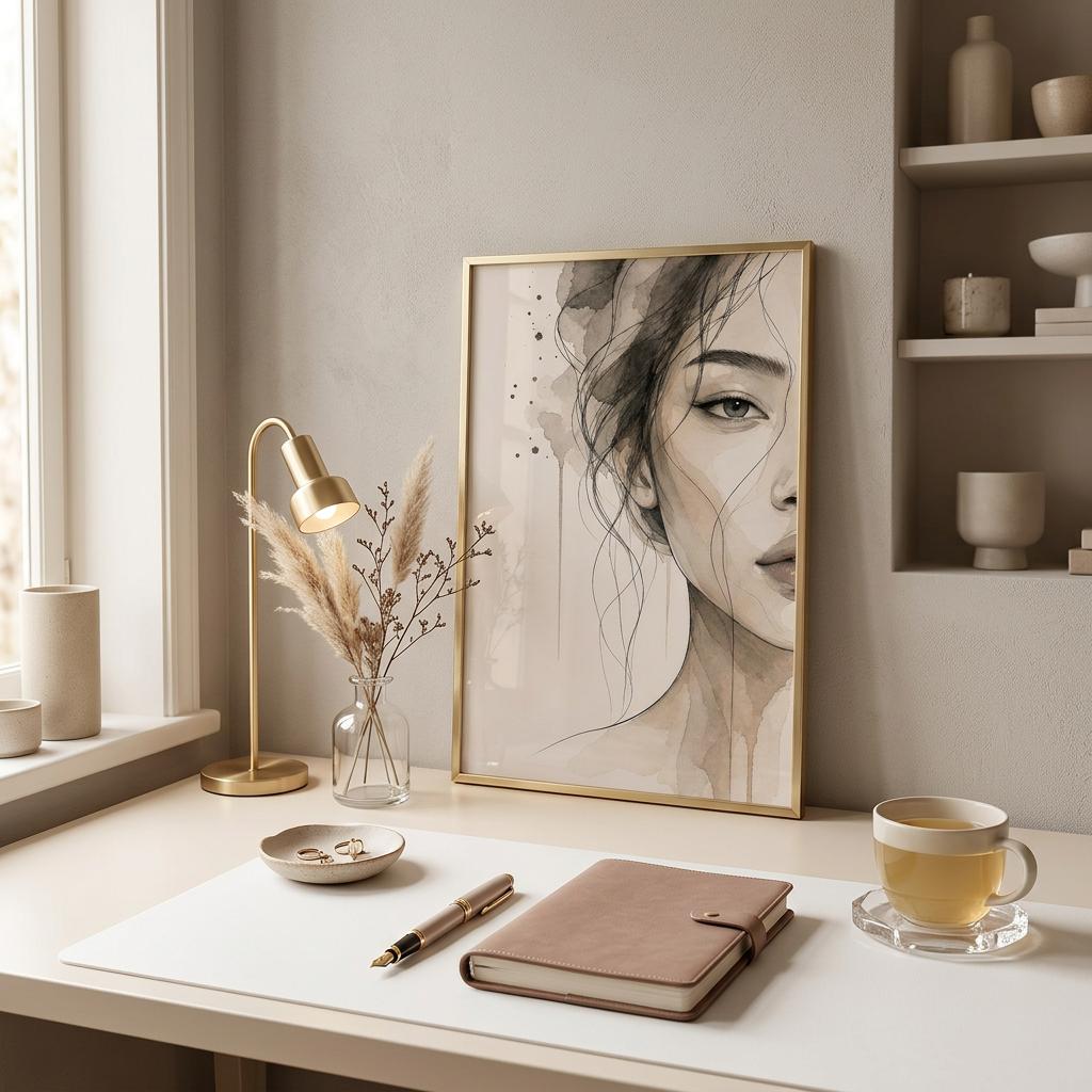 Silk Lotus - Aluminum Print | Woman Portrait Wall Art | Modern Metallic Home Decor | Serene & Strong Gift Idea