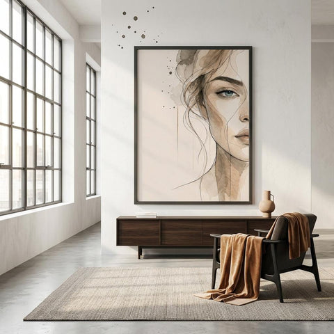 Still Whisper - Aluminum Print - Ethereal Woman Portrait, Modern Wall Art, Minimalist Home Decor, Unique Metallic Finish