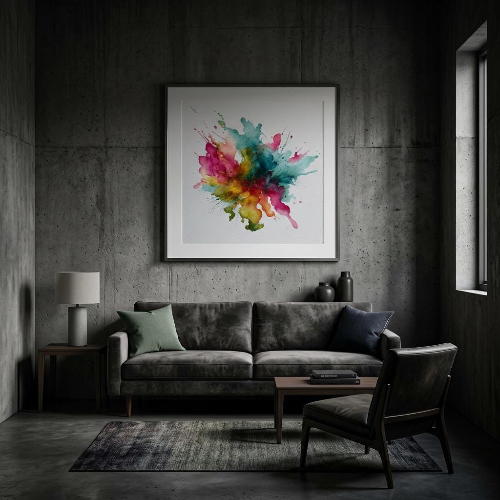Chromatic Burst Abstract Aluminum Print | High-Impact Modern Art | Vivid Energy Statement Piece | Wall Decor Gift