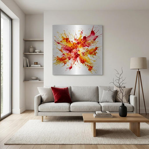 Kinetic Force Aluminum Print: Modern Art, Vibrant Colors, Minimalist Decor Gift - Unique Wall Art