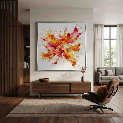 Kinetic Force Aluminum Print: Modern Art, Vibrant Colors, Minimalist Decor Gift - Unique Wall Art