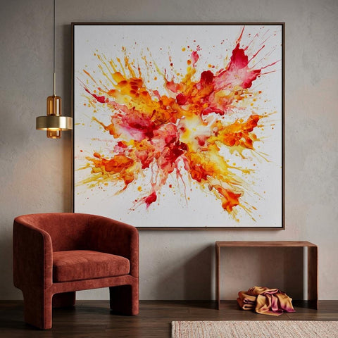 Kinetic Force Aluminum Print: Modern Art, Vibrant Colors, Minimalist Decor Gift - Unique Wall Art