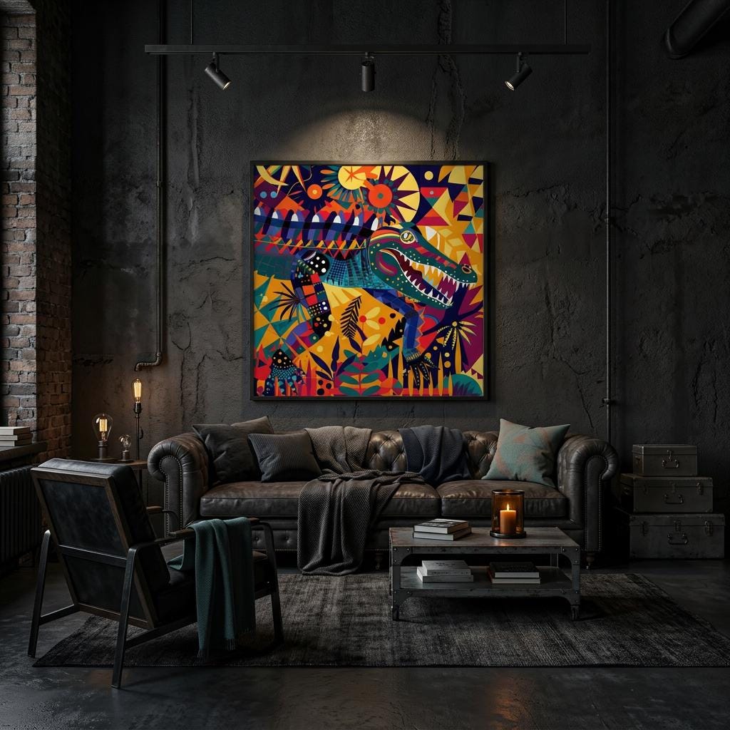 Serengeti Crocodile Afro-Pop Art Aluminum Print | Bold Neon Wildlife | Modern African Decor Gift | Unique Textured Metal Art