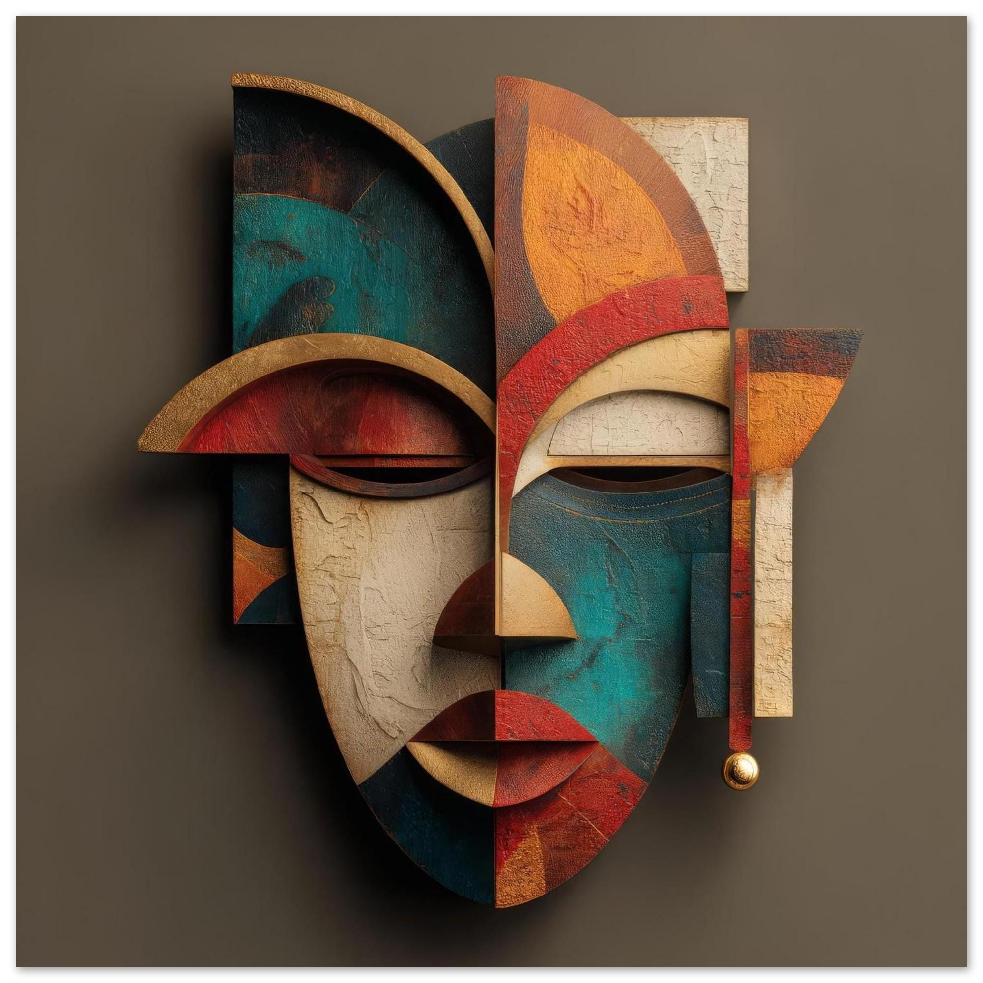 Oba Muse Yoruba Mask Art Print | Modern Royal African Wall Decor | Abstract African American Art | Minimalist Cultural Home Decor Gift