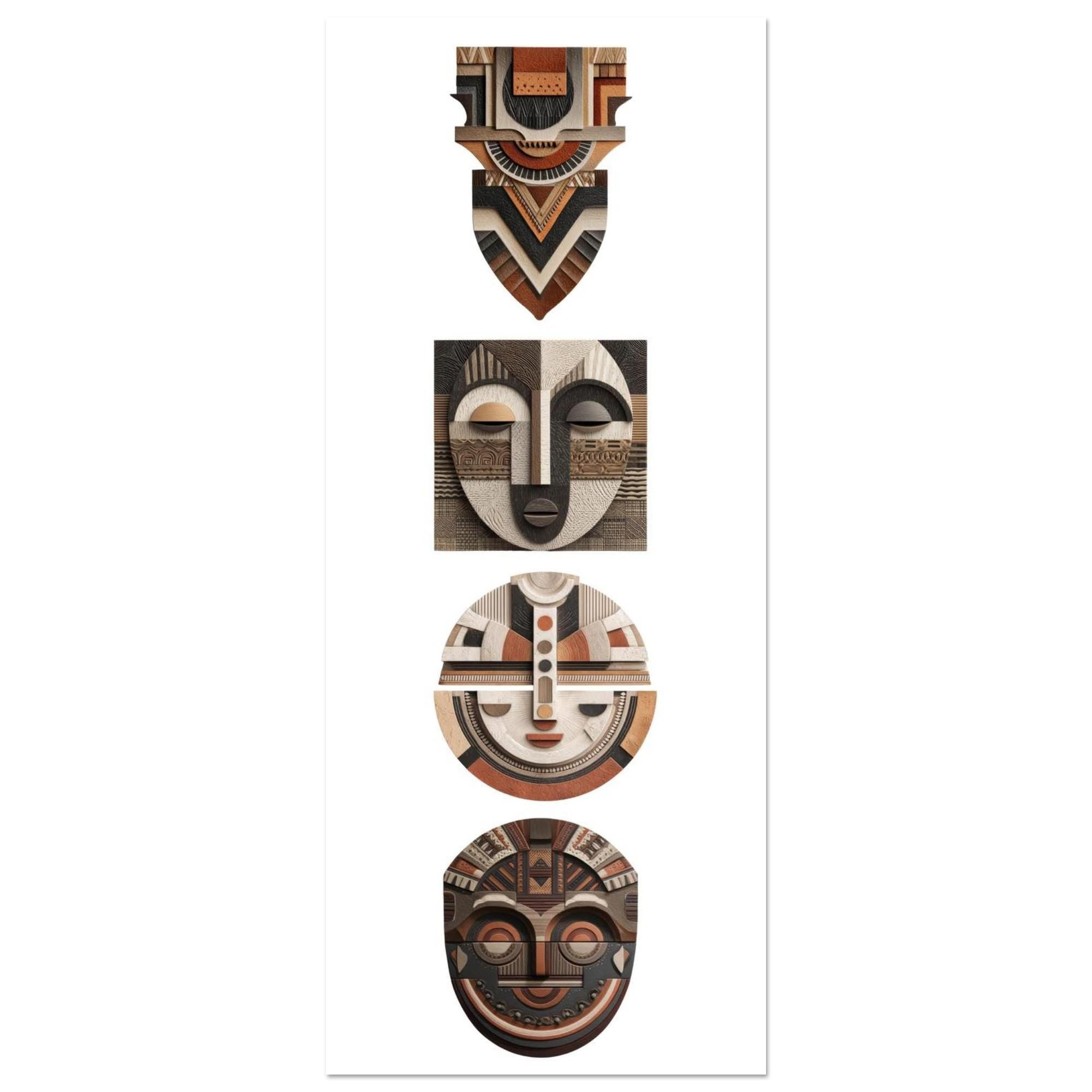 Yoruba Shield III Poster - Modern Geometric African Art Print, Minimalist Heritage Wall Decor, Cultural Wall Art, Home Office Decor