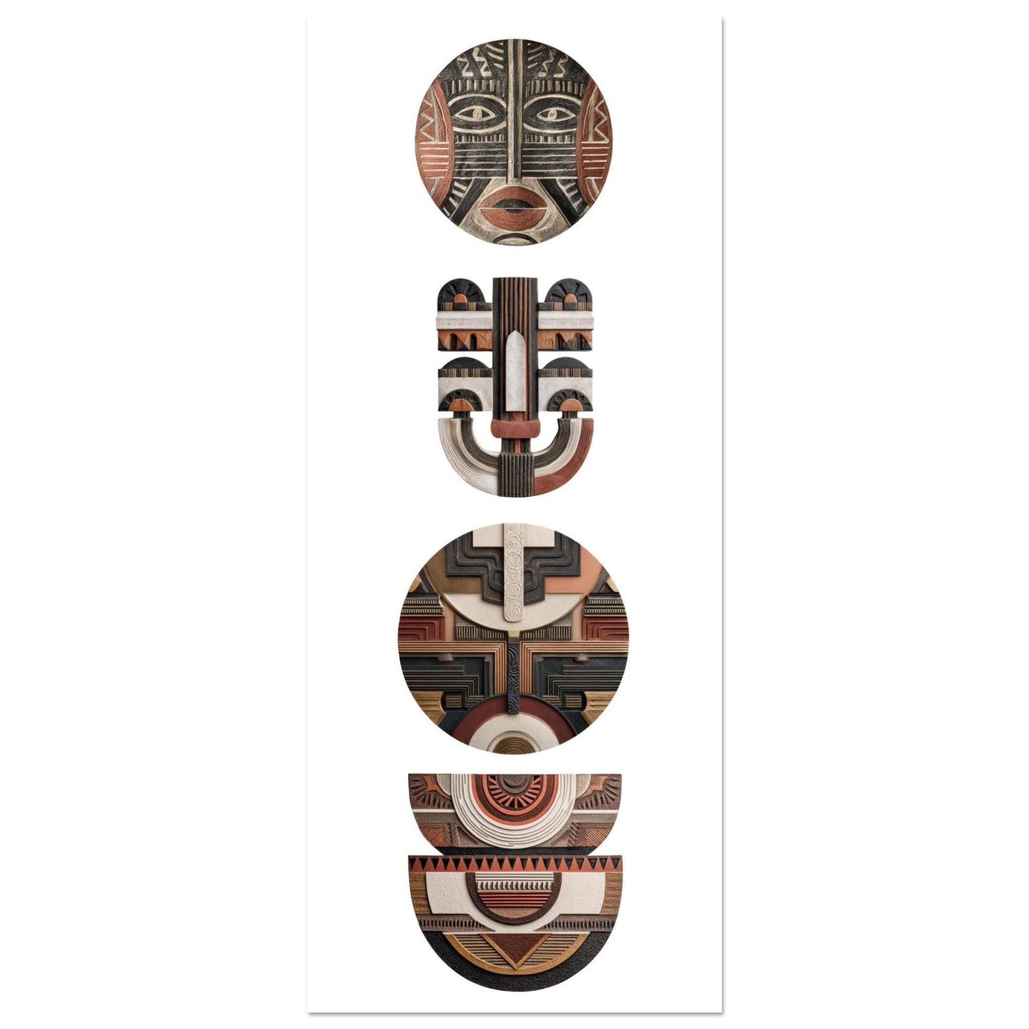 Yoruba Shield II Art Print - Modern African Wall Art, Terracotta Geometric Poster, Heritage Inspired Minimalist Decor, Ethnic Home Decor