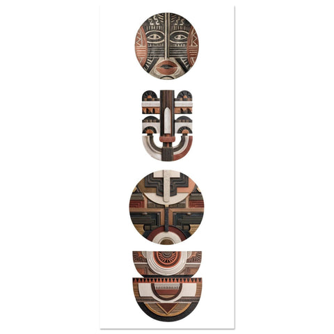 Yoruba Shield II Art Print - Modern African Wall Art, Terracotta Geometric Poster, Heritage Inspired Minimalist Decor, Ethnic Home Decor