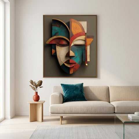 Oba Muse Yoruba Mask Art Print | Modern Royal African Wall Decor | Abstract African American Art | Minimalist Cultural Home Decor Gift