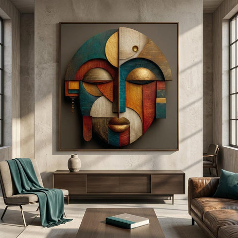 Abeni Form Yoruba Art Print - Modern Geometric African Wall Decor - Minimalist Afro-Cubist Poster - Cultural Home Artwork