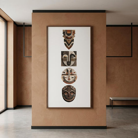 Yoruba Shield III Poster - Modern Geometric African Art Print, Minimalist Heritage Wall Decor, Cultural Wall Art, Home Office Decor
