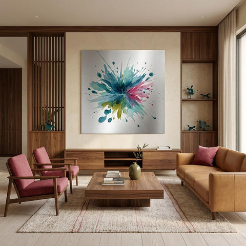 Cool Explosion Aluminum Print | Abstract Art | Modern Wall Decor | Vibrant & Serene | Ready to Hang