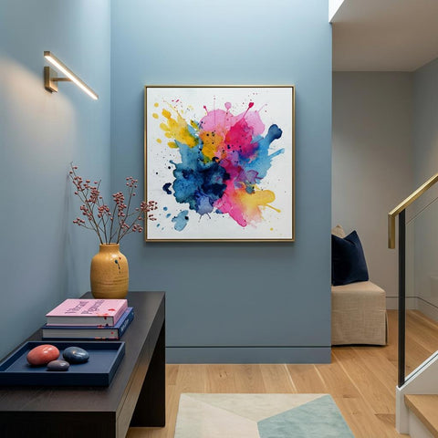 Color Detonation Aluminum Print - Vibrant Modern Art, Minimalist Decor, Gift for Art Lover