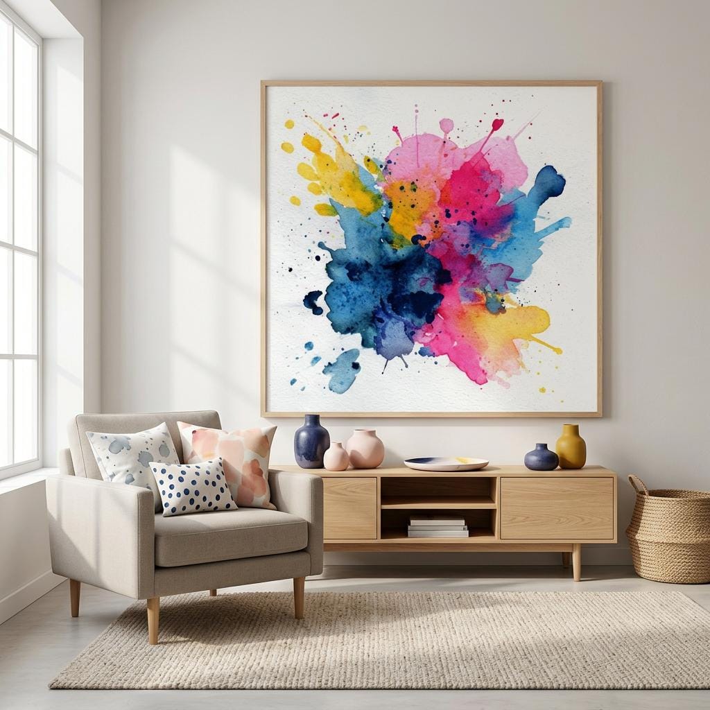Color Detonation Aluminum Print - Vibrant Modern Art, Minimalist Decor, Gift for Art Lover