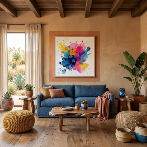 Color Detonation Aluminum Print - Vibrant Modern Art, Minimalist Decor, Gift for Art Lover