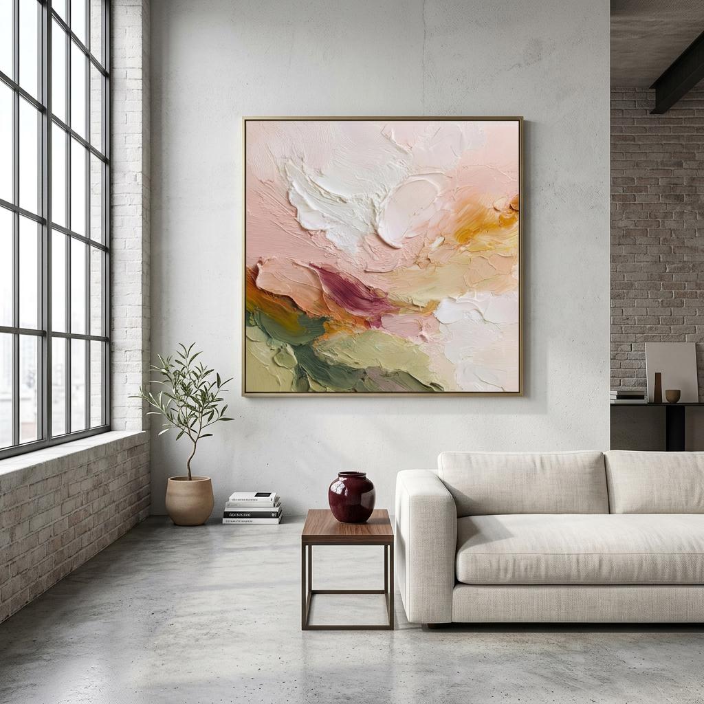 Sunrise - Clash of Echoes - Textured Illusion Abstracts Aluminum Print Art | Coastal Warmth Wall Decor | Modern Home Art