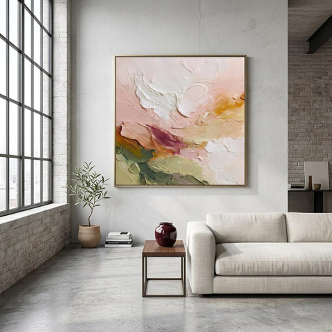 Sunrise - Clash of Echoes - Textured Illusion Abstracts Aluminum Print Art | Coastal Warmth Wall Decor | Modern Home Art