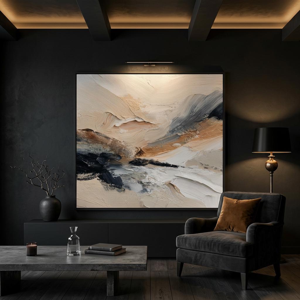 Sahara - Clash of Echoes - Textured Illusion Abstracts Art | Boho Desert Wall Decor | Modern Matte Finish | Unique Home Gift