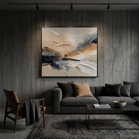 Sahara - Clash of Echoes - Textured Illusion Abstracts Art | Boho Desert Wall Decor | Modern Matte Finish | Unique Home Gift
