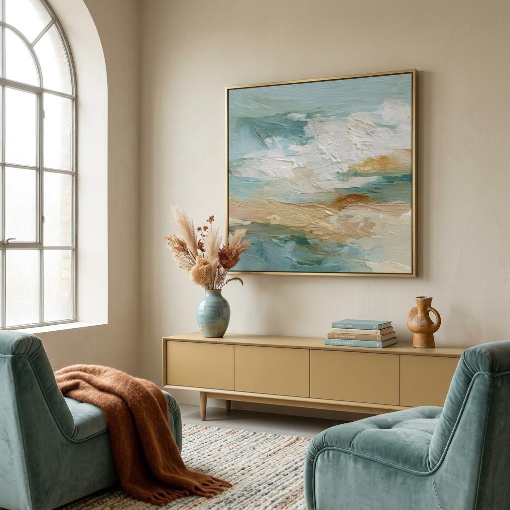 Shorefall - Clash of Echoes - Textured Illusion Abstracts | Coastal Modern Decor | Clash of Echoes Collection | Unique Wall Art Gift