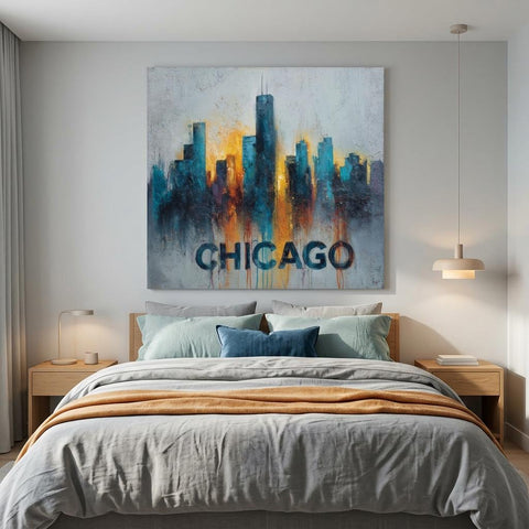 Chicago Skyline Aluminum Print | Urban Art | Metallic Finish | Modern Wall Decor | Industrial Art Gift