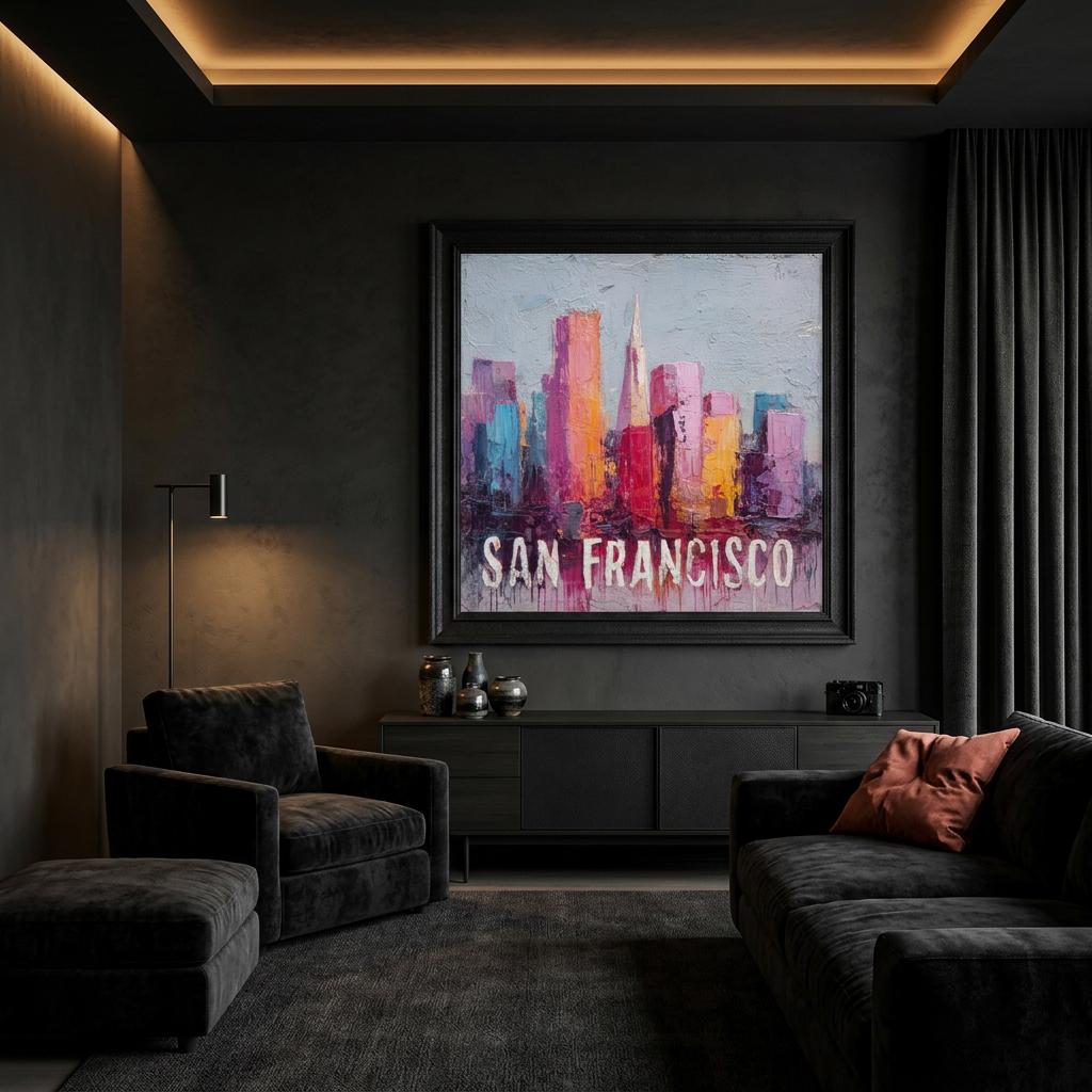 San Francisco Aluminum Print - Textured Cityscape Art Urban Pulse Collection West Coast Vibes, Modern Home Decor Gift