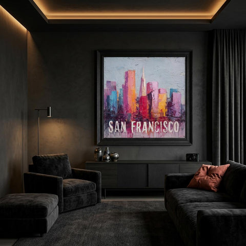San Francisco Aluminum Print - Textured Cityscape Art Urban Pulse Collection West Coast Vibes, Modern Home Decor Gift