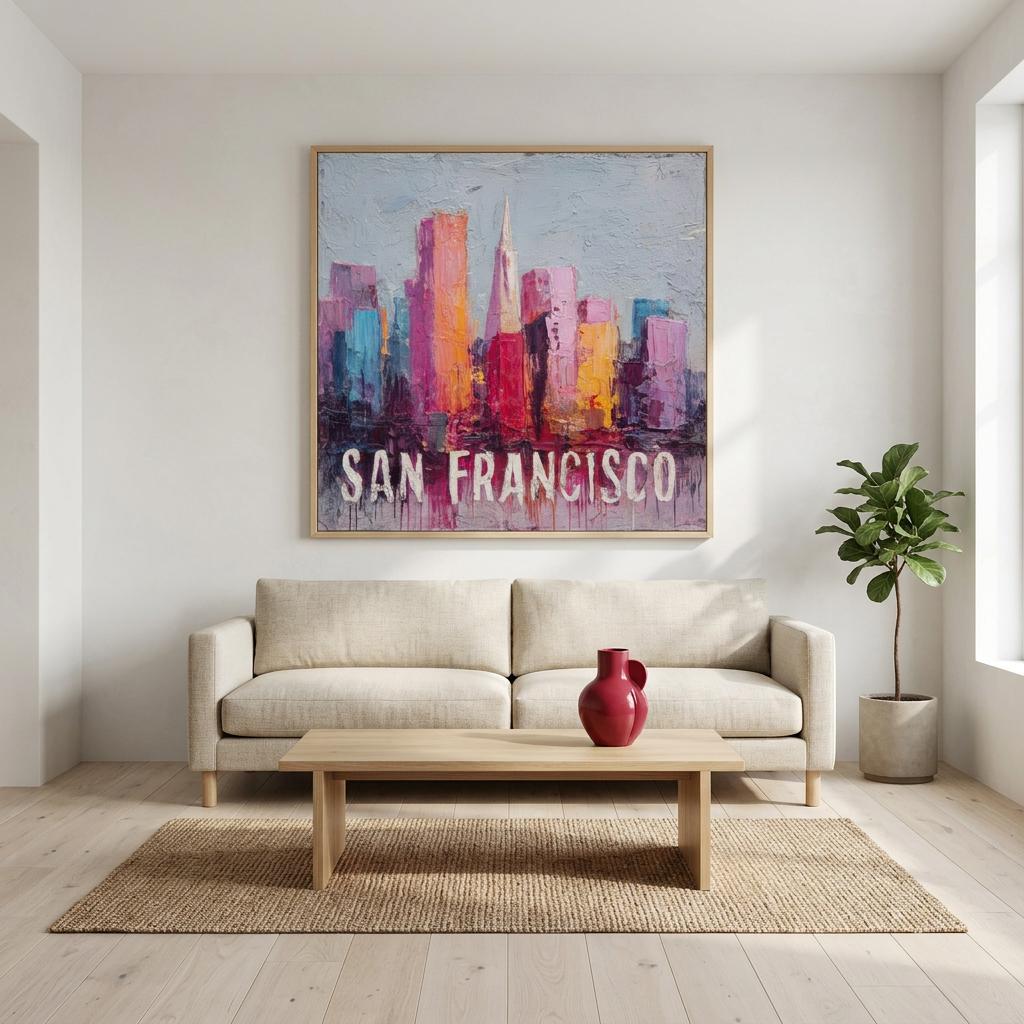 San Francisco Aluminum Print - Textured Cityscape Art Urban Pulse Collection West Coast Vibes, Modern Home Decor Gift