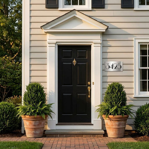 Custom 8x12 Brighton Brushed Aluminum House Number Sign – Modern Architectural Address Plaque