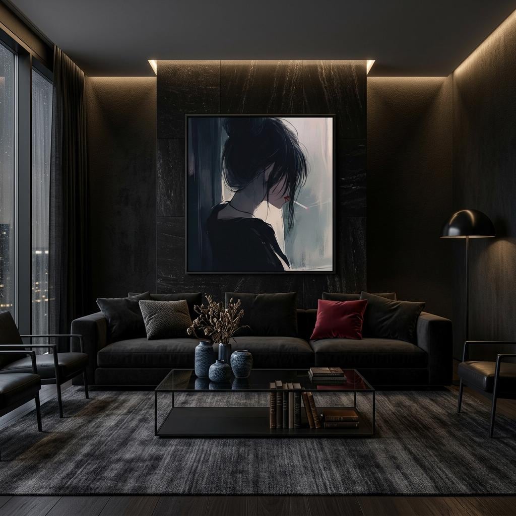 Watching – Cinematic Portrait Aluminum Print | Moody Window‑Light Art | Modern Minimalist Wall Decor