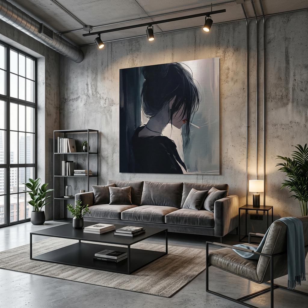 Watching – Cinematic Portrait Aluminum Print | Moody Window‑Light Art | Modern Minimalist Wall Decor
