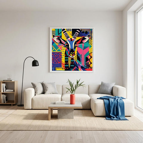 Serengeti Thomson's Gazelle Afro-Pop Art Aluminum Print | Bold Neon Wildlife | Modern African Decor Gift | Unique Wall Art