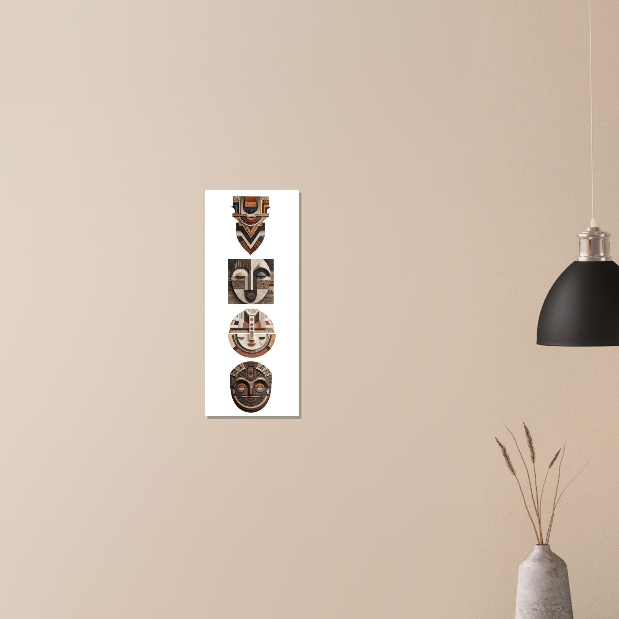 Yoruba Shield III Poster - Modern Geometric African Art Print, Minimalist Heritage Wall Decor, Cultural Wall Art, Home Office Decor