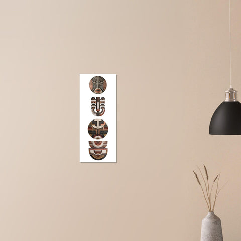 Yoruba Shield II Art Print - Modern African Wall Art, Terracotta Geometric Poster, Heritage Inspired Minimalist Decor, Ethnic Home Decor