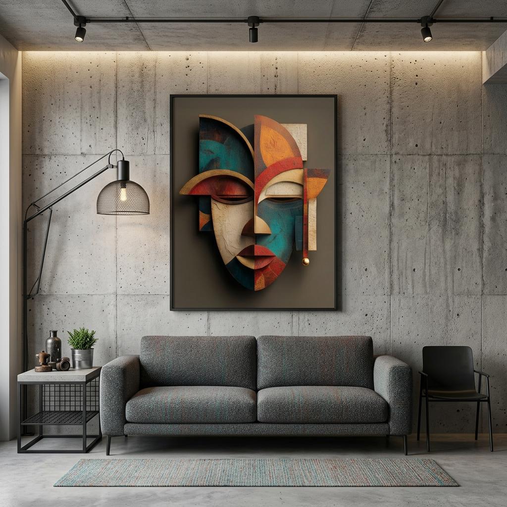 Oba Muse Yoruba Mask Art Print | Modern Royal African Wall Decor | Abstract African American Art | Minimalist Cultural Home Decor Gift