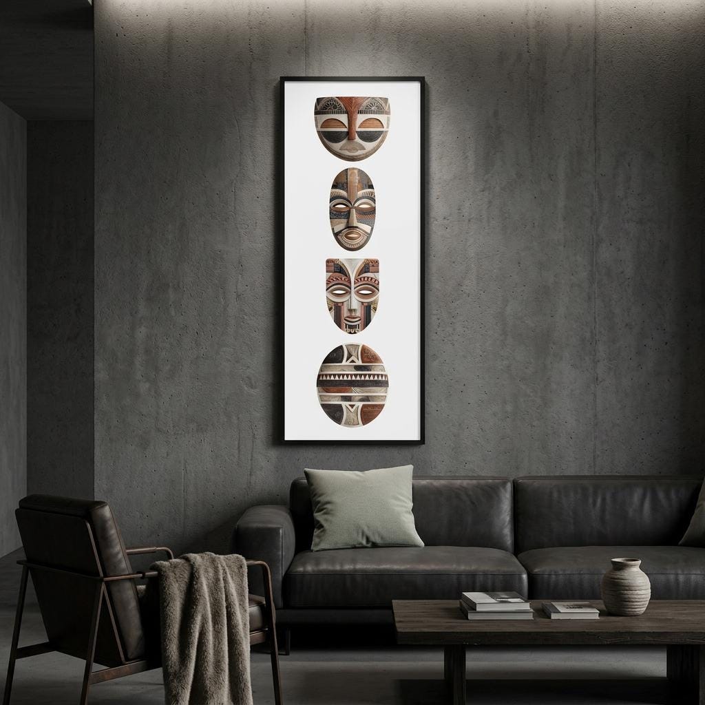 Yoruba Shield III Poster - Modern Geometric African Art Print, Minimalist Heritage Wall Decor, Cultural Wall Art, Home Office Decor