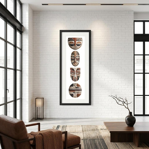 Yoruba Shield III Poster - Modern Geometric African Art Print, Minimalist Heritage Wall Decor, Cultural Wall Art, Home Office Decor